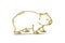 Golden 3d wombat icon isolated on white background
