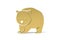 Golden 3d wombat icon isolated on white background