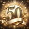 Golden 50th Birthday Celebration Design with Copyspace