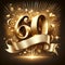 Golden 60th Birthday Elegance with Copyspace