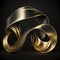 golden abstract curving ribbon on a black background