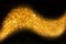 Golden abstract glitter trail made of defocused lights