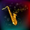 Golden abstract saxophone. Vector illustration