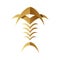 Golden Abstract Tribal Fishbone on White Background