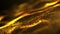 Golden abstract wave particles angled