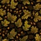 Golden Acorn Grove: Seamless Oak Leaves & Acorn Pattern in Autumnal Tones