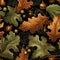 Golden Acorn Grove: Seamless Oak Leaves & Acorn Pattern in Autumnal Tones