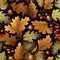 Golden Acorn Grove: Seamless Oak Leaves & Acorn Pattern in Autumnal Tones