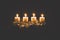 Golden advent candles burning religious concept