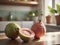 Golden Afternoon Glow: Guava Centerpiece in a Sunlit Kitchen