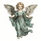 Golden Age Angel Illustration With Emerald Wings