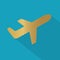 Golden airplane icon