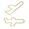 Golden airplane icons