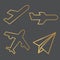 Golden airplane icons