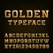 Golden Alphabet Vector Font.