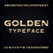 Golden Alphabet Vector Font. Modern metallic bold letters and numbers