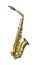 Golden alto saxophone isolated