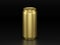 Golden aluminium cans on black background