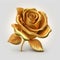 Golden American Beauty Rose Illustration Elegant Floral Design.