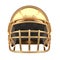 Golden American football helmet Isolated