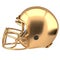 Golden American football helmet Isolated