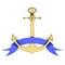 Golden anchor with ribbon