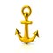 Golden anchor on white background