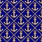 Golden anchors seamless pattern