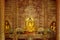 Golden ancient buddha in Wat Pra Singh Temple pavilion ,Chiangm