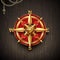 Golden ancient compass rose