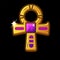 Golden ancient egyptian ankh icon or key of life.