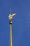 Golden angel with wings and a cross on top of spire of Peter and Paul Cathedral in St. Petersburg, Russia, and Northern Europe.