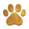 Golden animal paw print