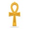 Golden Ankh Egyptian Cross. Life Giving Object