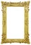 Golden antique frame isolated