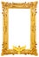 Golden antique frame isolated