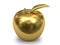 Golden apple on white background