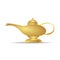 Golden arabian magic lamp illustration