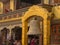 The Golden Arch and Bell at the Boudhanath Stupa in Kathmandu