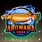 Golden arowana mascot. esport logo design