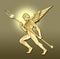 Golden art deco angel w/fork