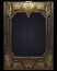 Golden art deco frame with ornament. Retro golden art deco or art nouveu frame in roaring 20s style. Generative AI.