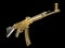 Golden assault rifle - vintage - low angle shot