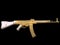 Golden assault rifle - vintage - side view