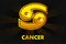 Golden Astrology Signs On Black background, Zodiac Cancer