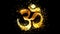 Golden Aum Om, hinduism religious symbol on transparent background