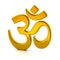 Golden Aum or Om symbol