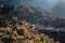 Golden autumn in the village of Stickle in the heart of the mountain