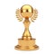 Golden Award Trophy with Blank Sphere and Laurel Wreath. 3d Rendering