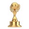 Golden Award Trophy with Golden Basketball Ball and Laurel Wreath. 3d Rendering